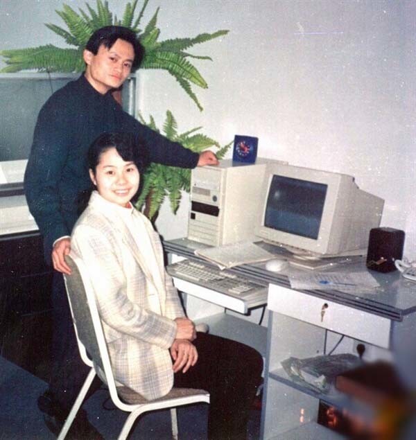 Jack Ma and his wife Zhang Ying in a small Chinese office.